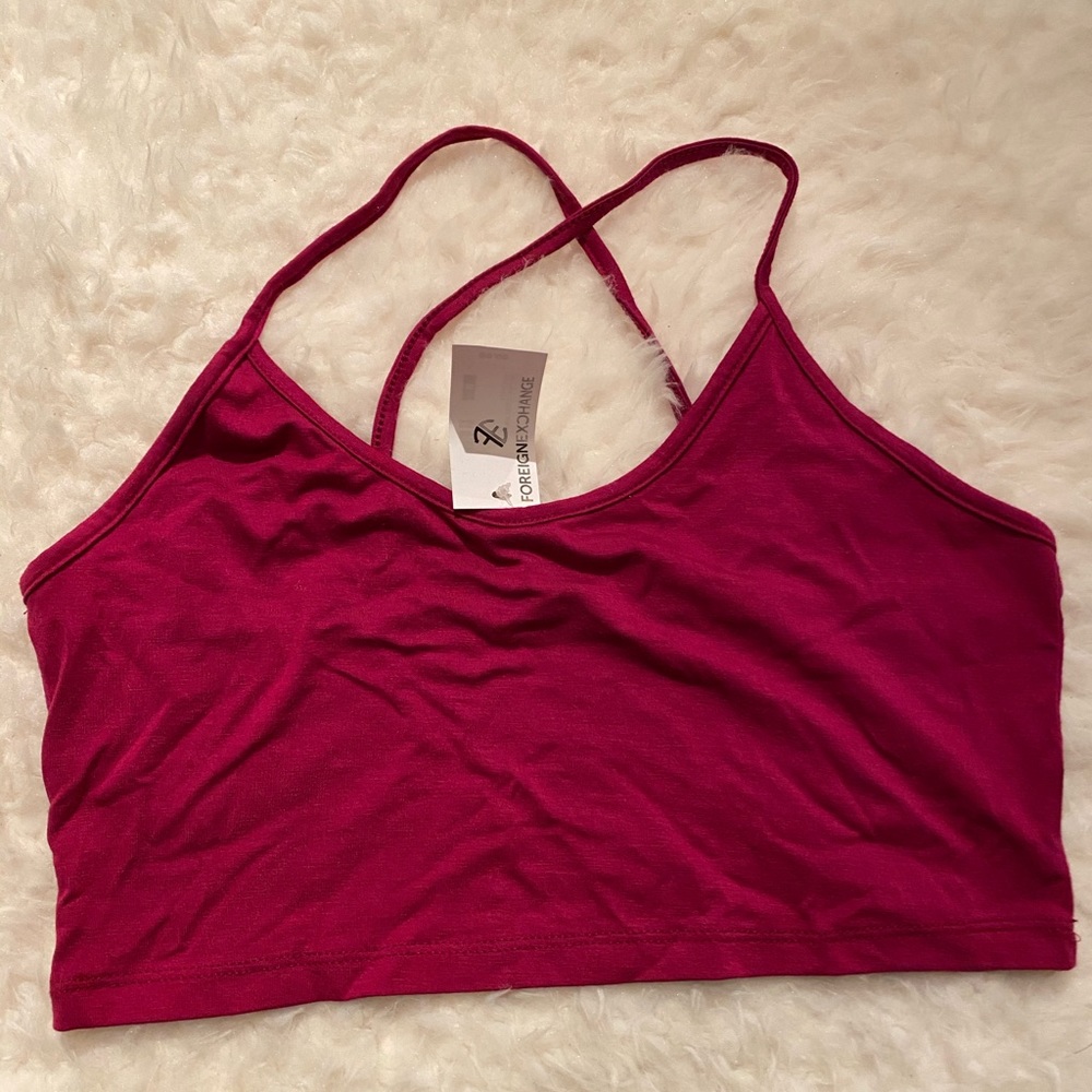 Foreign Exchange Hot Pink Bandeau/CropTop Sz M NWT